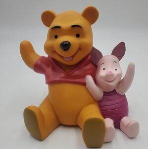 Disney Winnie The Pooh and Piglet Coin Piggy Bank Vinyl Plastic - 6 Inch